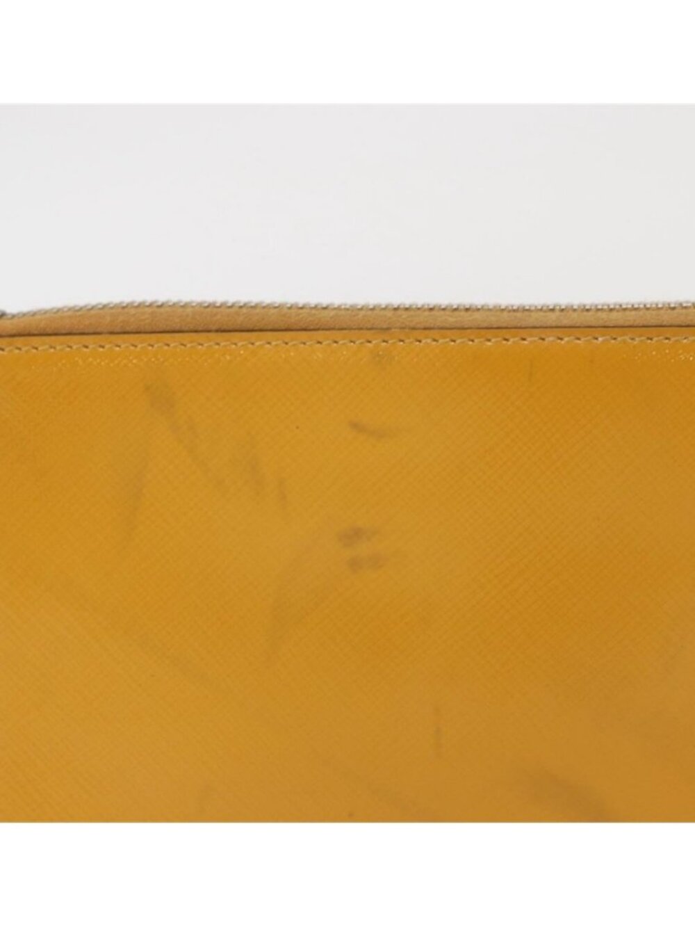 Authentic PRADA Chain Shoulder Bag Safiano leather Yellow Silver - Picture 5 of 16